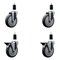 Service Caster 5'' Thermoplastic Rubber Wheel Swivel 1-3/8'' Expanding Stem Caster Set 2 Brakes, 4PK SCC-EX20S514-TPRB-2-PLB-2-138 - alternate 1